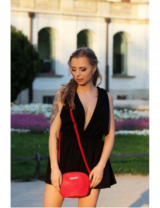 Czerwona mała damska torebka skórzana pasek Beltimore N22 - zdjęcie 6