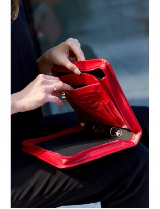 Czerwony Beltimore luksusowy męski biwuar aktówka teczka A5 organizer dla handlowca I62 - zdjęcie 5