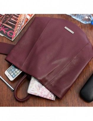Burgundowy skórzany plecak damski elegancki z zapięciem Beltimore T54 - zdjęcie 5