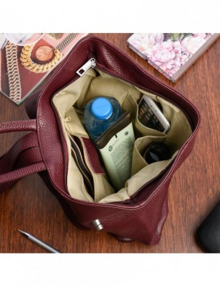 Burgundowy skórzany plecak damski elegancki z zapięciem Beltimore T54 - zdjęcie 6