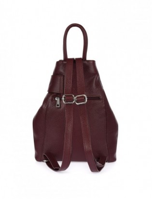 Burgundowy skórzany plecak damski elegancki z zapięciem Beltimore T54 - zdjęcie 9