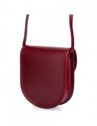 Bordowa Beltimore Damska Skórzana Mała Torebka Listonoszka podkówka K68 - zdjęcie 4