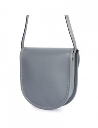 Jasno szara Beltimore Damska Skórzana Mała Torebka Listonoszka podkówka K68 - zdjęcie 4