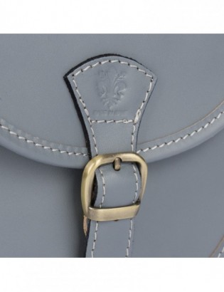 Jasno szara Beltimore Damska Skórzana Mała Torebka Listonoszka podkówka K68 - zdjęcie 5