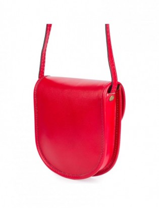 Czerwona Beltimore Damska Skórzana Mała Torebka Listonoszka podkówka K68 - zdjęcie 4