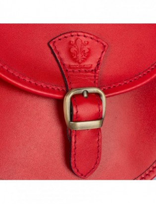 Czerwona Beltimore Damska Skórzana Mała Torebka Listonoszka podkówka K68 - zdjęcie 5