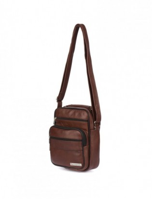 Męska mała torba skórzana przez ramię Beltimore brązowa G19 - zdjęcie 3