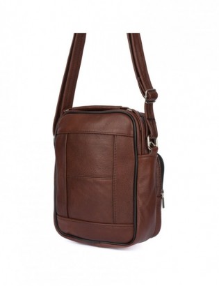 Męska mała torba skórzana przez ramię Beltimore brązowa G19 - zdjęcie 4