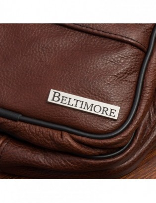 Męska mała torba skórzana przez ramię Beltimore brązowa G19 - zdjęcie 6