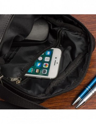 Czarna męska torba skórzana przez ramię Beltimore premium raportówka G17 - zdjęcie 3