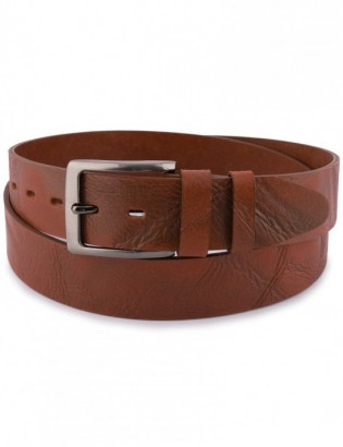 Pasek męski skórzany premium szeroki 4 cm klasyczny skóra licowa Beltimore brązowy E35 - zdjęcie 5