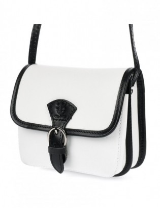 Biała skórzana listonoszka damska mała elegancka wizytowa Beltimore K66 - zdjęcie 1