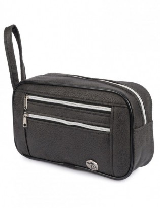 Kosmetyczna czarna podróżna saszetka elegancka uniseks Beltimore R25 - zdjęcie 1