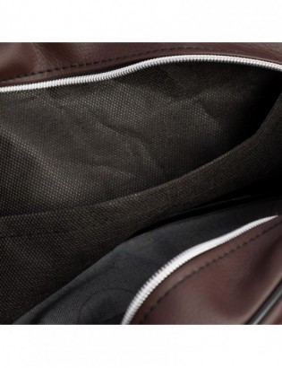 Kosmetyczna brązowa podróżna saszetka elegancka uniseks gładka Beltimore R25 - zdjęcie 3