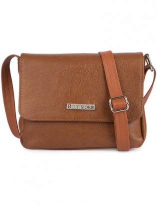 Skórzana Damska Torba listonoszka elegancka brązowa Beltimore L41 - zdjęcie 1