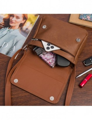 Skórzana Damska Torba listonoszka elegancka brązowa Beltimore L41 - zdjęcie 2