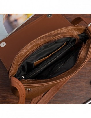 Skórzana Damska Torba listonoszka elegancka brązowa Beltimore L41 - zdjęcie 3