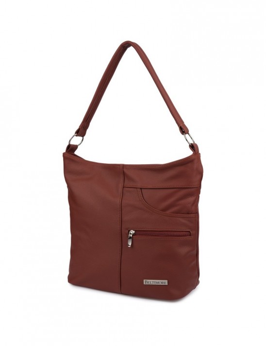 Torebka Skórzana listonoszka damska duża klasyczna Beltimore H08