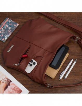 Torebka Skórzana listonoszka damska duża klasyczna Beltimore H08 - zdjęcie 2