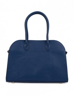 Torebka skórzana damska klasyczna pojemna A4 skóra włoska Beltimore granatowa W21 - zdjęcie 1