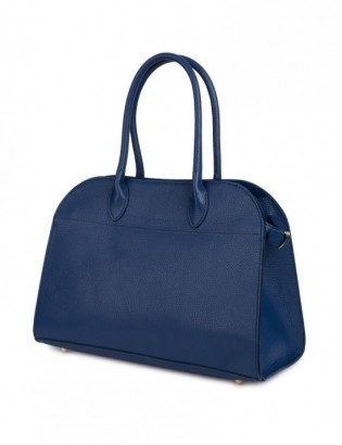 Torebka skórzana damska klasyczna pojemna A4 skóra włoska Beltimore granatowa W21 - zdjęcie 4