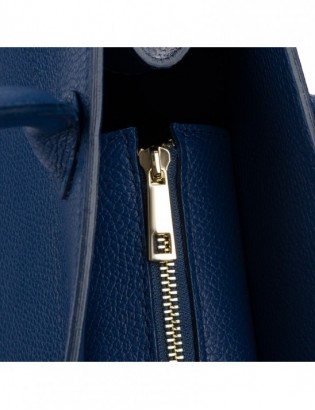 Torebka skórzana damska klasyczna pojemna A4 skóra włoska Beltimore granatowa W21 - zdjęcie 5