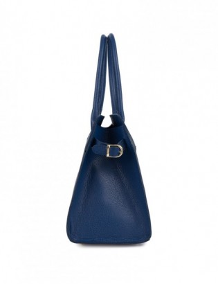 Torebka skórzana damska klasyczna pojemna A4 skóra włoska Beltimore granatowa W21 - zdjęcie 6