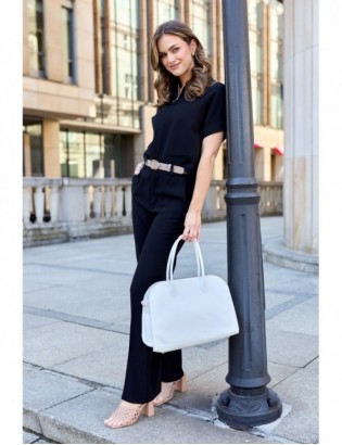 Torebka skórzana damska klasyczna pojemna A4 skóra włoska Beltimore biała W21 - zdjęcie 2