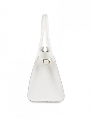 Torebka skórzana damska klasyczna pojemna A4 skóra włoska Beltimore biała W21 - zdjęcie 7