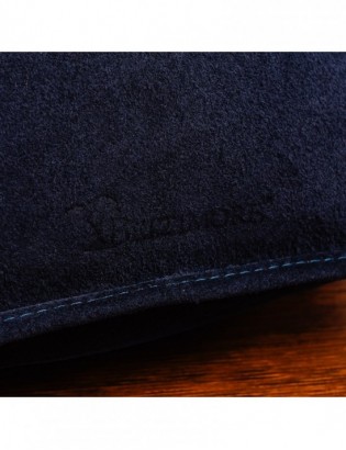 Granatowa skórzana listonoszka damska włoska zamszowa kuferek Beltimore B64 - zdjęcie 7