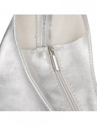 Torebka skórzana damska shopper pojemna A4 skóra naturalna włoska Beltimore srebrna U36 - zdjęcie 5