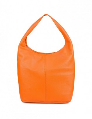 Torebka skórzana damska shopper pojemna A4 skóra naturalna włoska Beltimore pomarańczowa U36 - zdjęcie 10