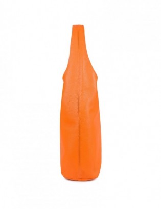 Torebka skórzana damska shopper pojemna A4 skóra naturalna włoska Beltimore pomarańczowa U36 - zdjęcie 11