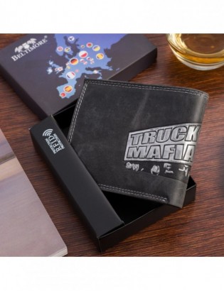 Portfel skórzany męski czarny nubuk poziomy skóra ciężarówka RFiD Beltimore R96 - zdjęcie 6