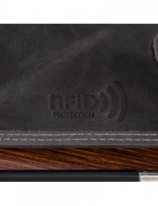 Portfel skórzany męski czarny nubuk poziomy skóra ciężarówka RFiD Beltimore R96 - zdjęcie 8