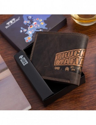 Portfel skórzany męski brąz nubuk poziomy skóra ciężarówka RFiD Beltimore R97 - zdjęcie 3