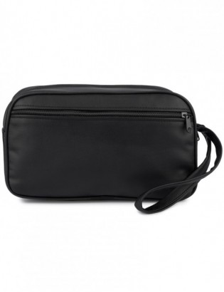 Kosmetyczna podróżna saszetka elegancka uniseks gładka czarna Beltimore R25 - zdjęcie 6
