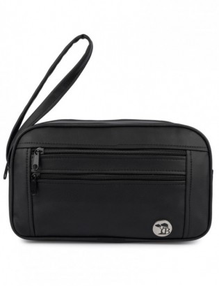 Kosmetyczna podróżna saszetka elegancka uniseks gładka czarna Beltimore R25 - zdjęcie 8