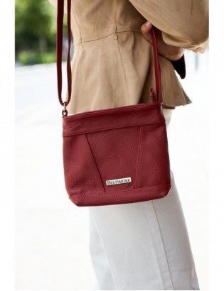 Torebka damska skórzana listonoszka mała premium klasyczna czerwona Beltimore L58 - zdjęcie 4