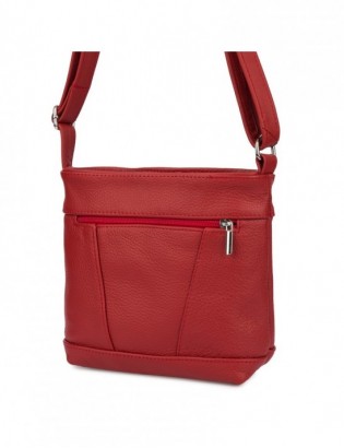 Torebka damska skórzana listonoszka mała premium klasyczna czerwona Beltimore L58 - zdjęcie 6