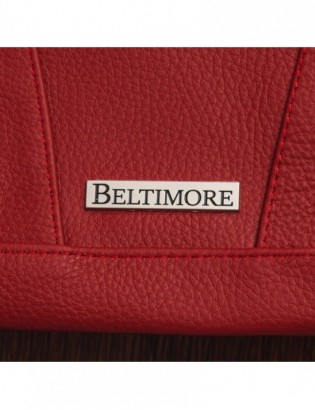 Torebka damska skórzana listonoszka mała premium klasyczna czerwona Beltimore L58 - zdjęcie 12