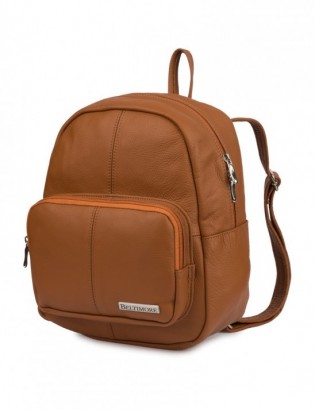 Plecak damski skórzany klasyczny duży skóra naturalna rudy Beltimore R33 - zdjęcie 3