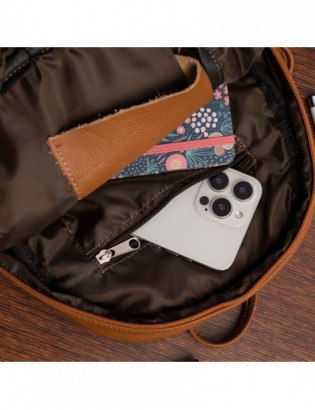 Plecak damski skórzany klasyczny duży skóra naturalna rudy Beltimore R33 - zdjęcie 7