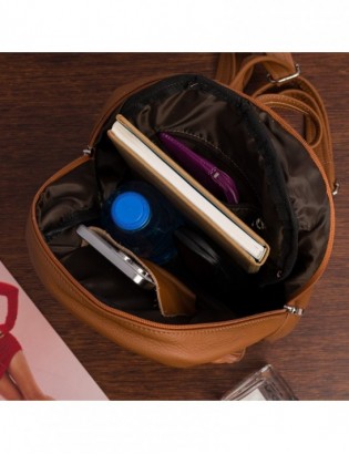 Plecak damski skórzany klasyczny duży skóra naturalna rudy Beltimore R33 - zdjęcie 8