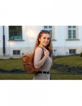 Plecak damski skórzany klasyczny duży skóra naturalna rudy Beltimore R33 - zdjęcie 10
