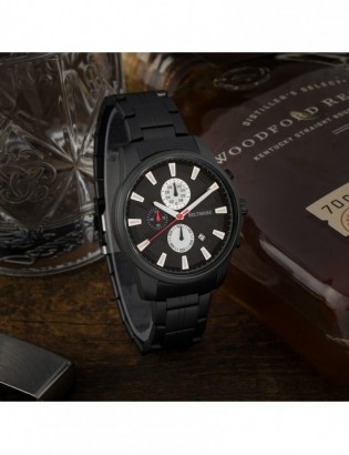 Zegarek męski bransoleta duży solidny z datownikiem czarny premium Beltimore BT04 - zdjęcie 3