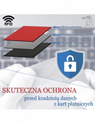Portfel skórzany damski duży poziomy RFiD skóra klasyk czerwony Beltimore A06 - zdjęcie 12
