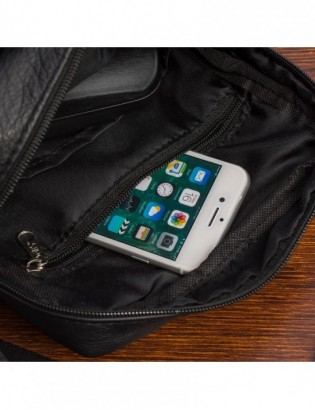 Męska torba skórzana przez ramię czarna Beltimore premium raportówka G22 - zdjęcie 3