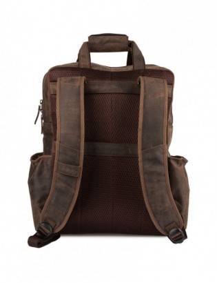 Plecak skórzany biznesowy duży A4 15,6 wyjątkowy premium brązowy Beltimore P18 - zdjęcie 12