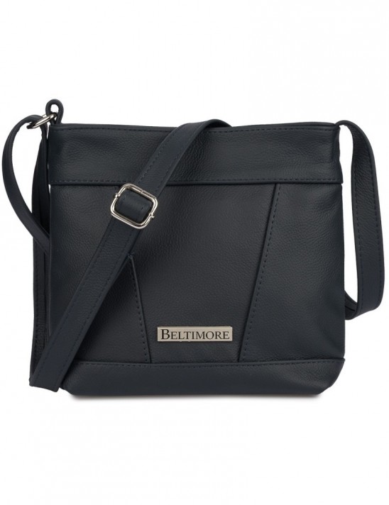 Torebka damska skórzana listonoszka mała premium klasyczna szara Beltimore L58
